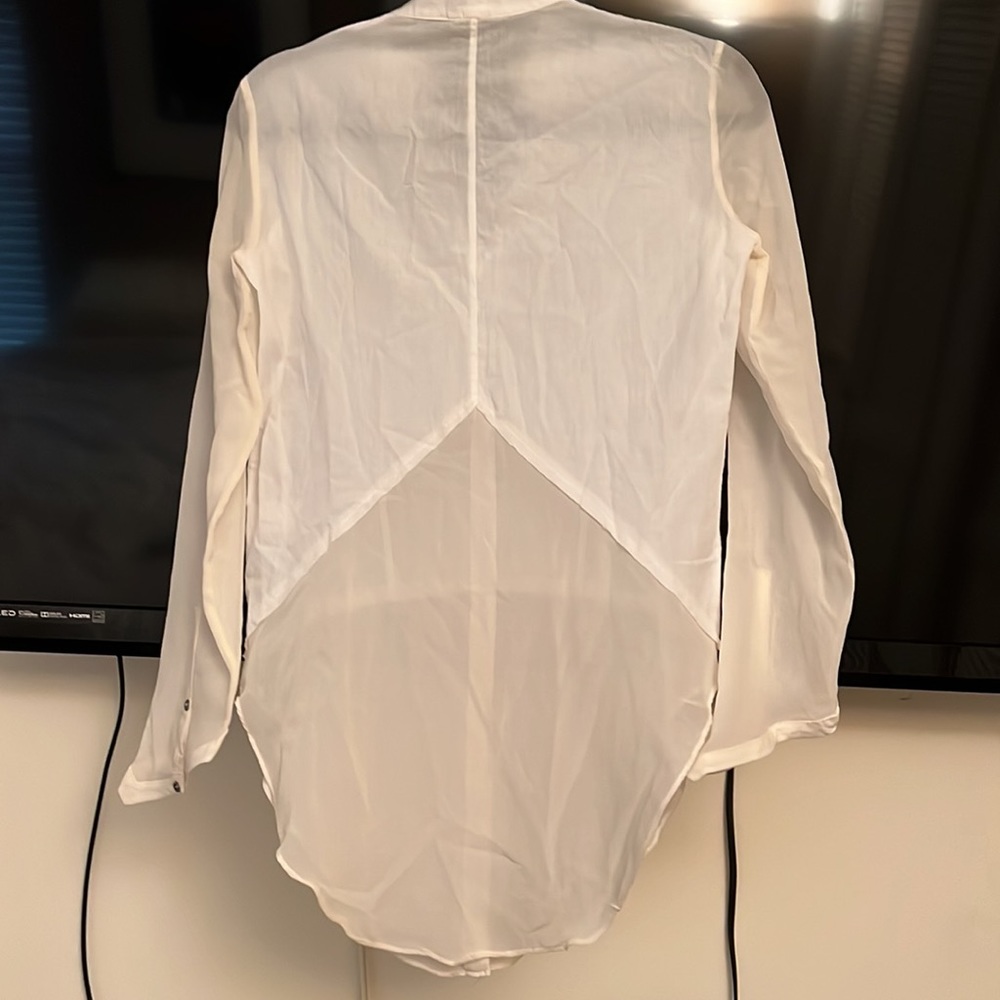 Helmet lane White cotton sheer blouse - Picture 4 of 4